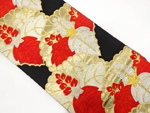 アンティーク　桐に菊模様織出し袋帯（材料）